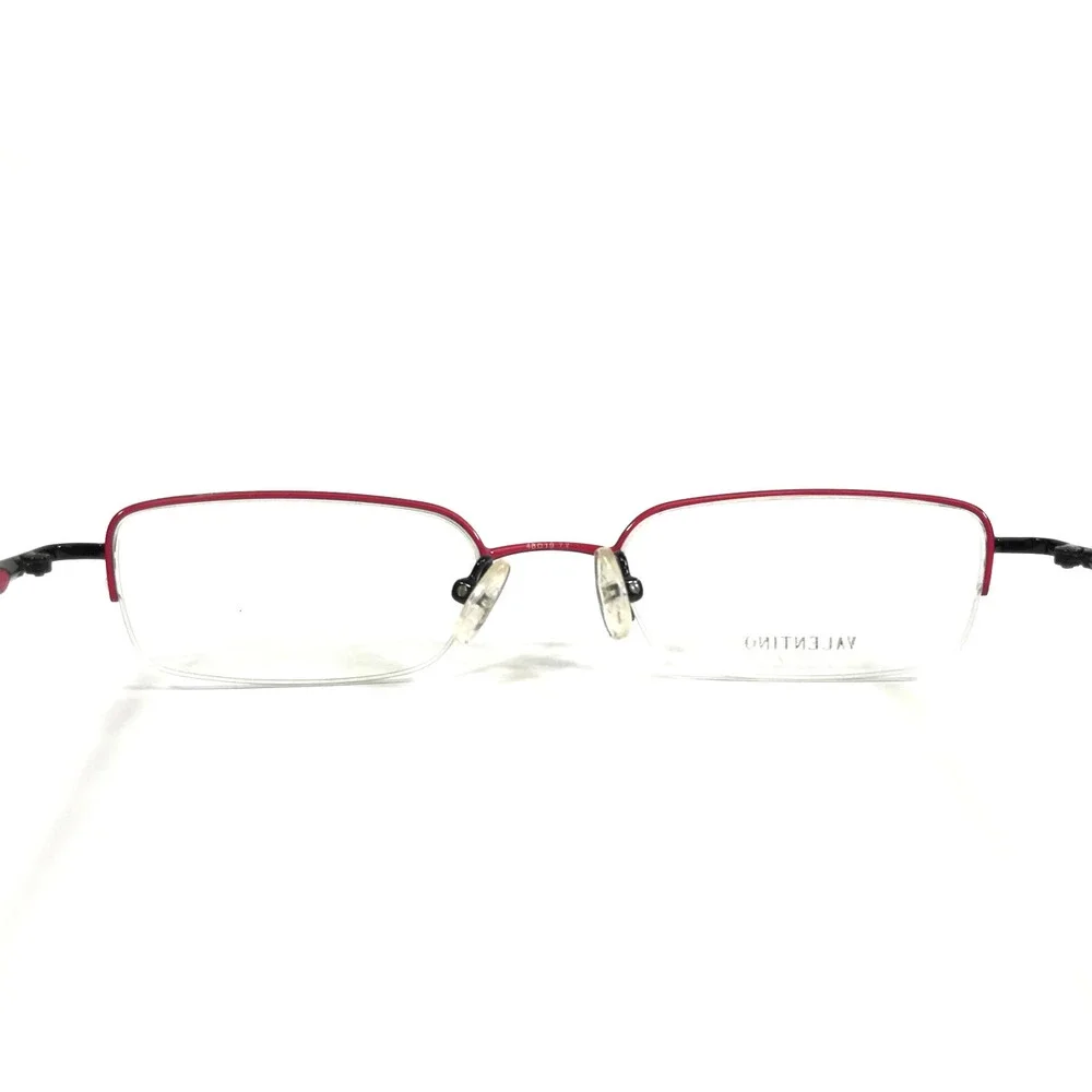 Vintage Valentino Eyeglasses Frames 5498 0NCL Black Red Rectangle 48-19-130
